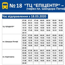 В Ужгороді на час карантину змінено розклади руху комунального транспорту