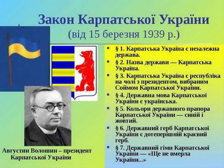 Сьогодні, 15 березня, – 84-а річниця Карпатської України