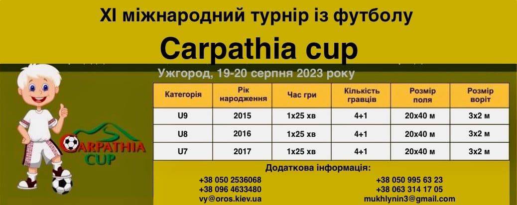 19-20 серпня в Ужгороді – XI міжнародний турнір 