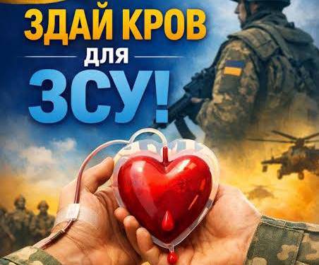 27 лютого в Ужгородській міській багатопрофільній клінічній лікарні відбудеться День донора для потреб Збройних Сил України